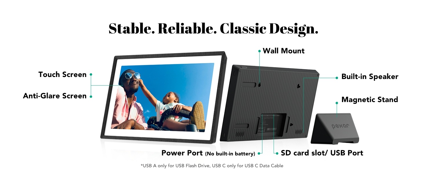 Khung Ảnh Kỹ Thuật Số Lexar 11" Pexar 2K, Màn Hình Cảm Ứng, Wi-Fi, Lưu Trữ 32GB | Chính Hãng
