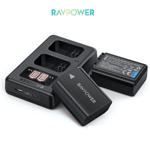 Bộ 2 pin 1 sạc đôi máy ảnh Sony NP FW50 1100 mAh Ravpower - Ảnh 2