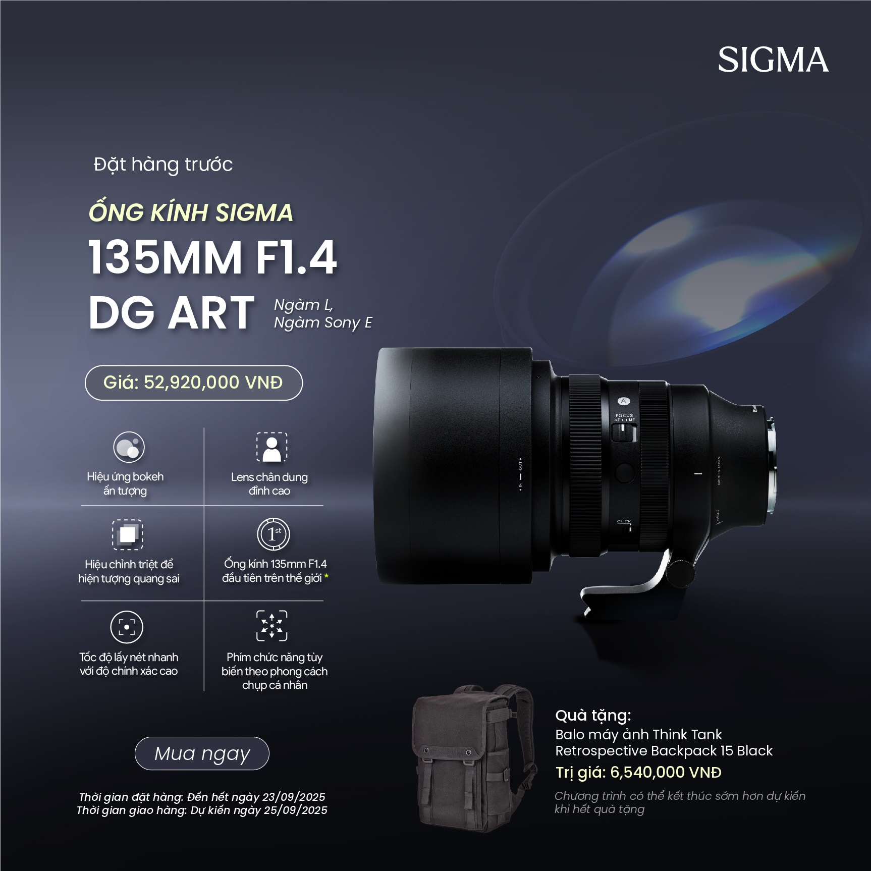 Sigma 135mm F1.4 DG (A) | Chính Hãng