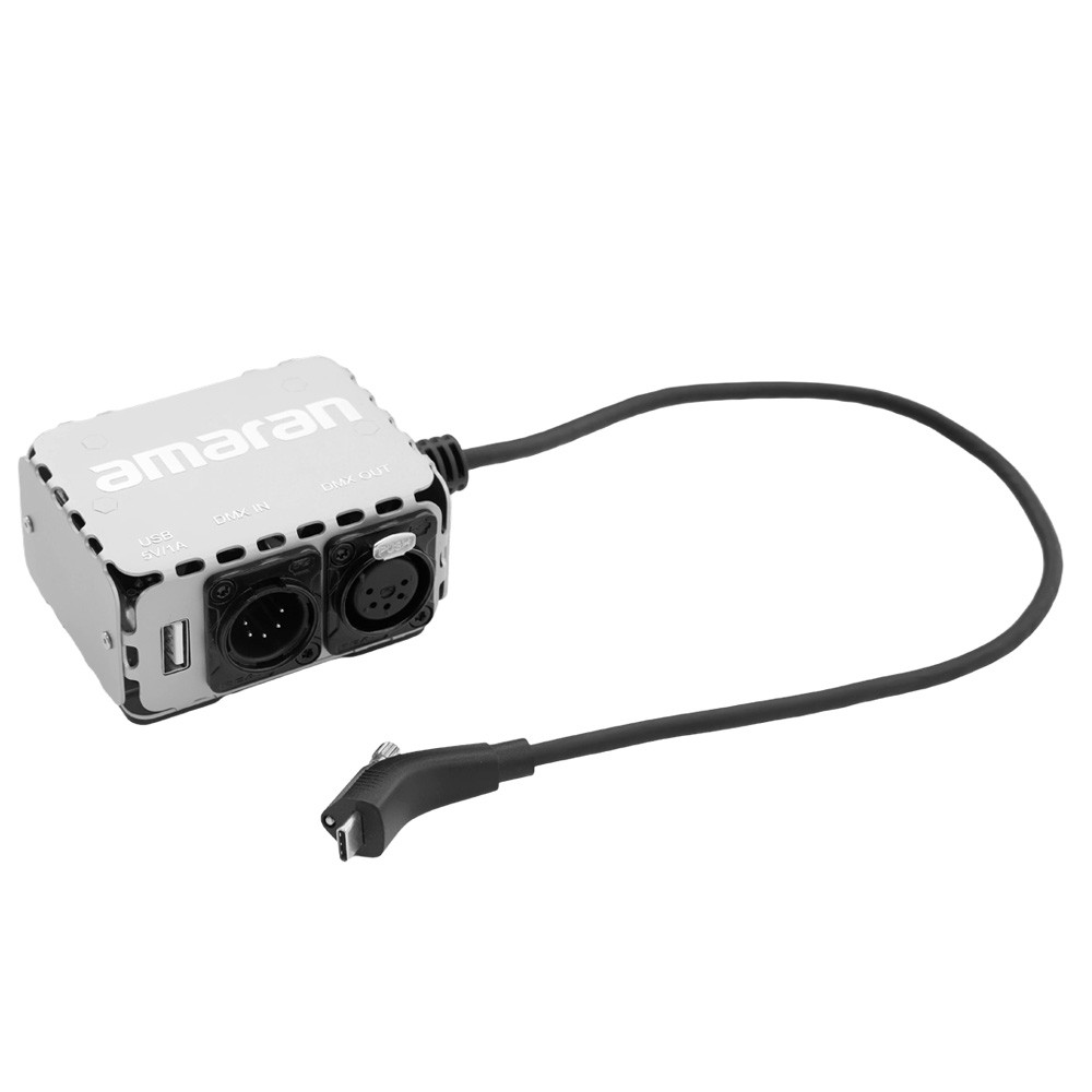 Mô-đun mở rộng USB-C sang DMX giúp bổ sung điều khiển DMX512 có dây 8-bit cho đèn amaran Ray 360c & 660c