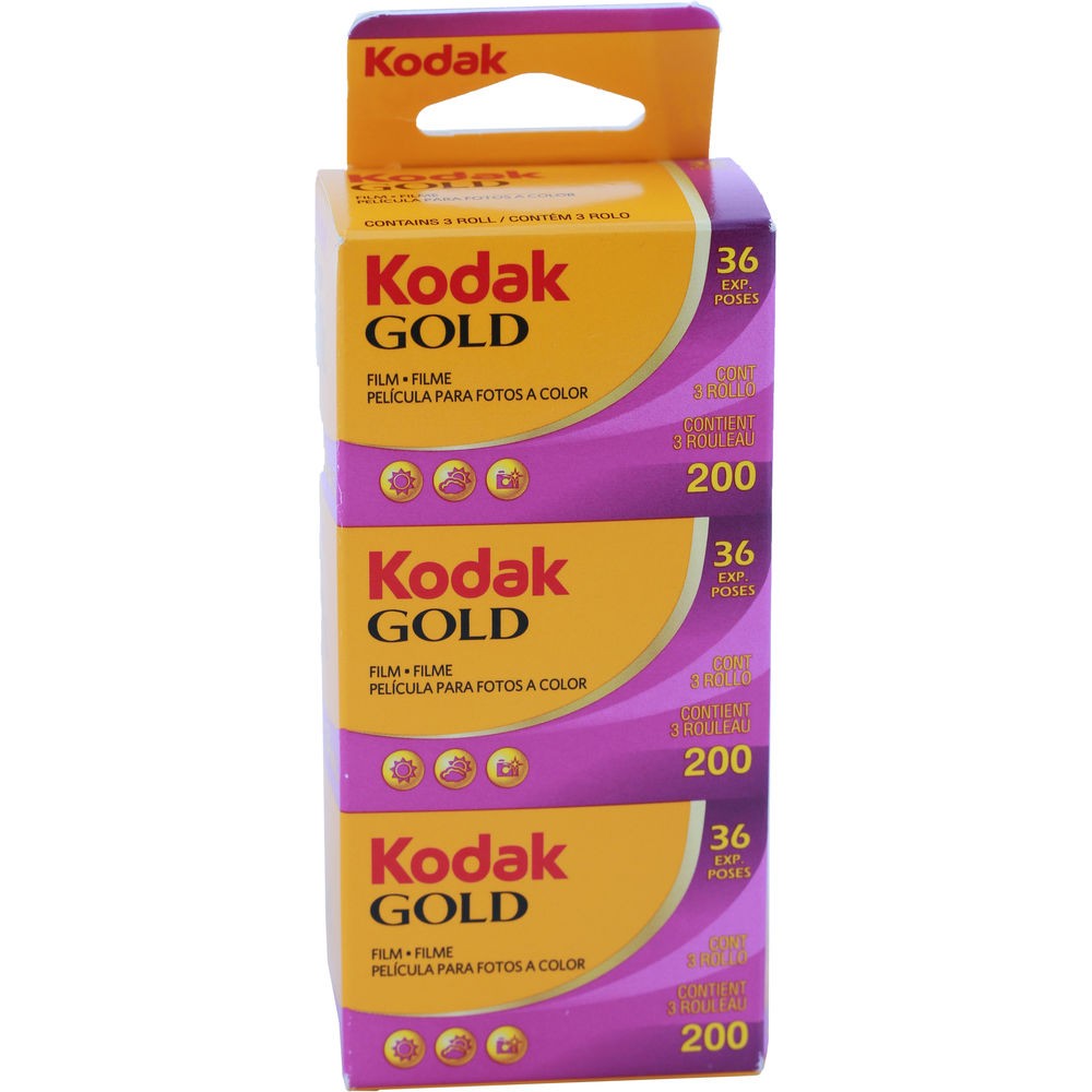 Bộ 3 cuộn phim màu Kodak Gold 200 – khổ 35mm, 36 kiểu/cuộn