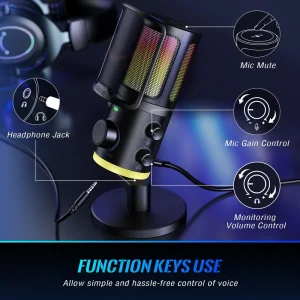 FIFINE AmpliGame AM6 USB Condenser Microphone with RGB - Chính Hãng - Ảnh 5