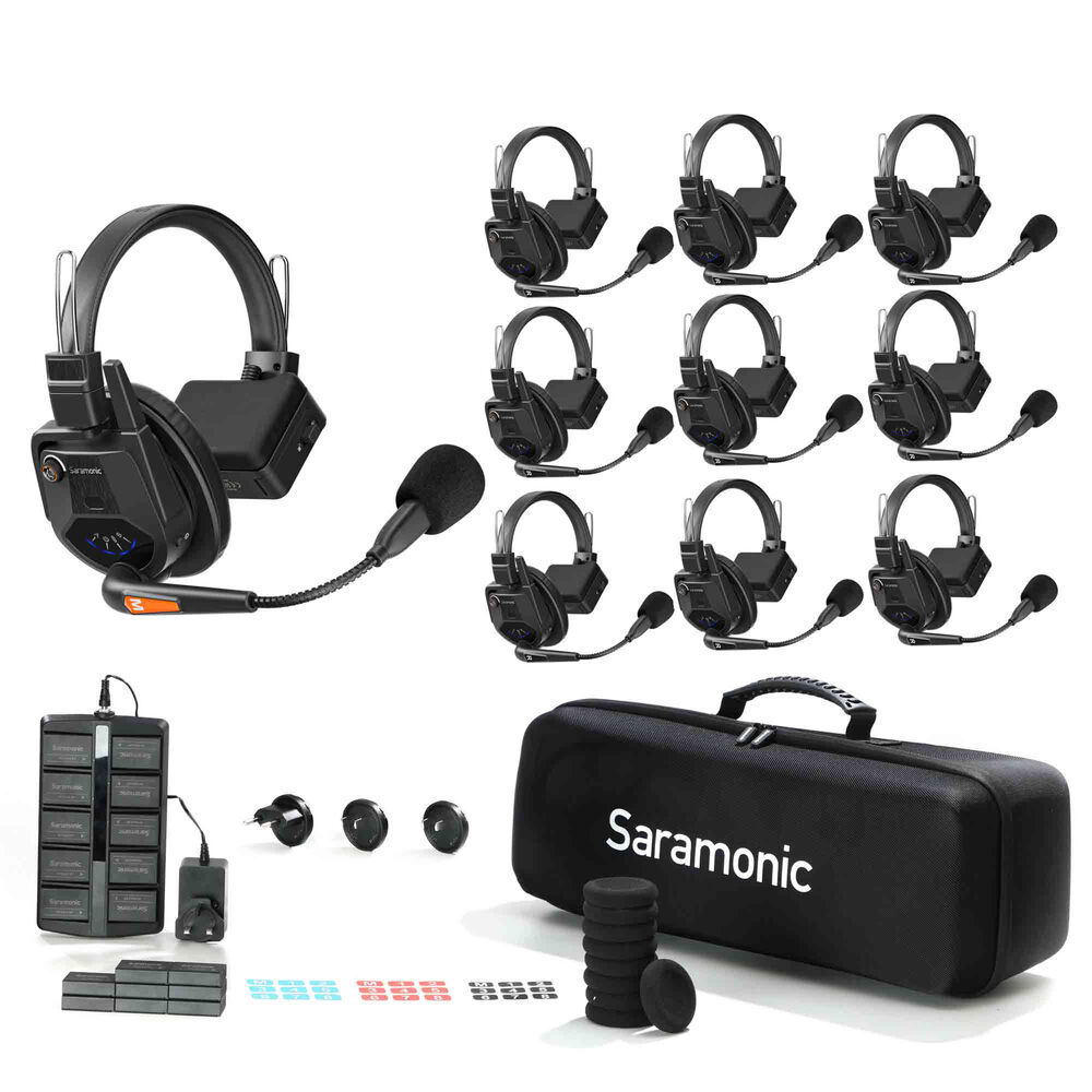 Saramonic WiTalk9 WT9S - Bộ Đàm Intercom Không Dây 9 Người 1.9GHz Full-Duplex Tai Nghe Đơn