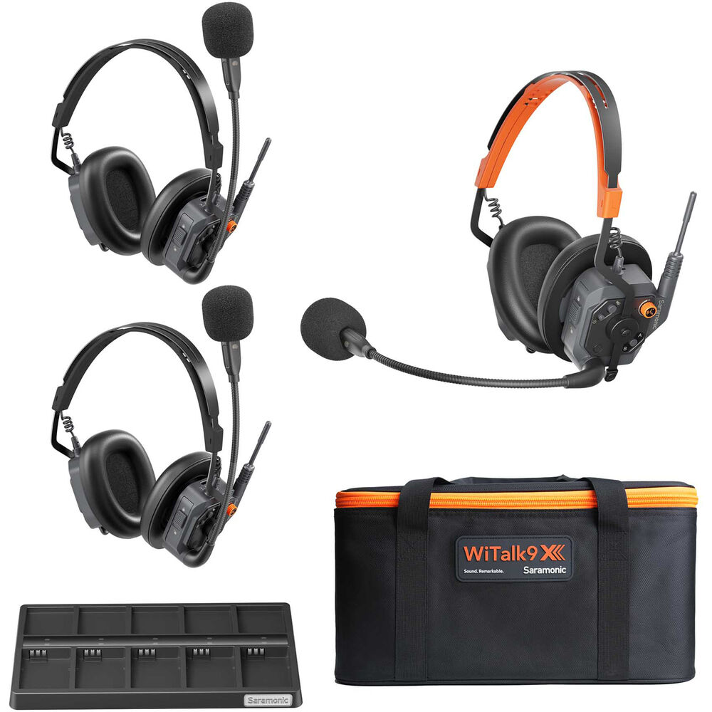 Saramonic WiTalk9 X 3D - Hệ Thống Bộ Đàm Không Dây 1.9GHz Đeo Tai Kép Cho 3 Người, Thiết Kế Mô-đun