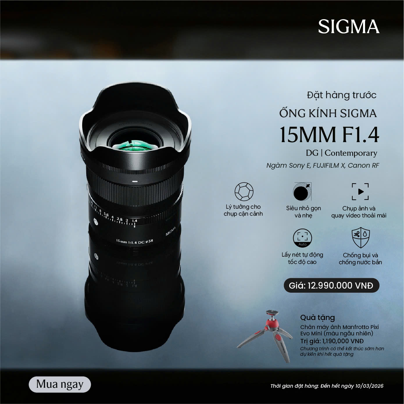 Sigma 15mm F1.4 DC (C) | Chính Hãng