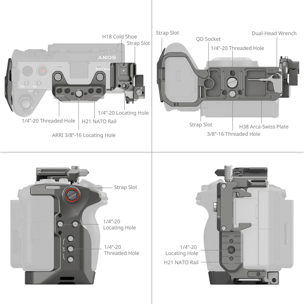 SmallRig HawkLock Quick Release Advanced Cage Kit for Sony FX3 / FX3A / FX30 4771 | Chính Hãng - Ảnh 3