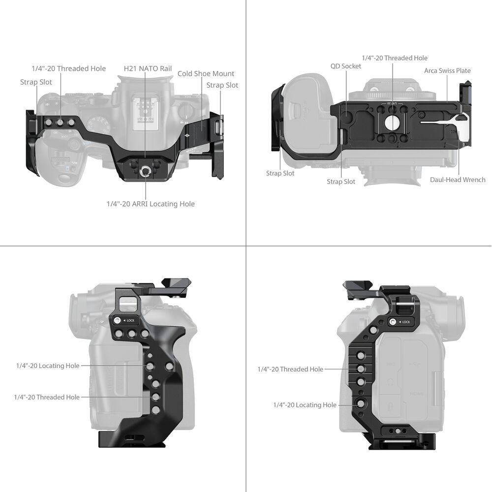 SmallRig HawkLock Quick Release Cage for Canon EOS R6M3 / R6M2 5954 | Chính Hãng - Ảnh 4