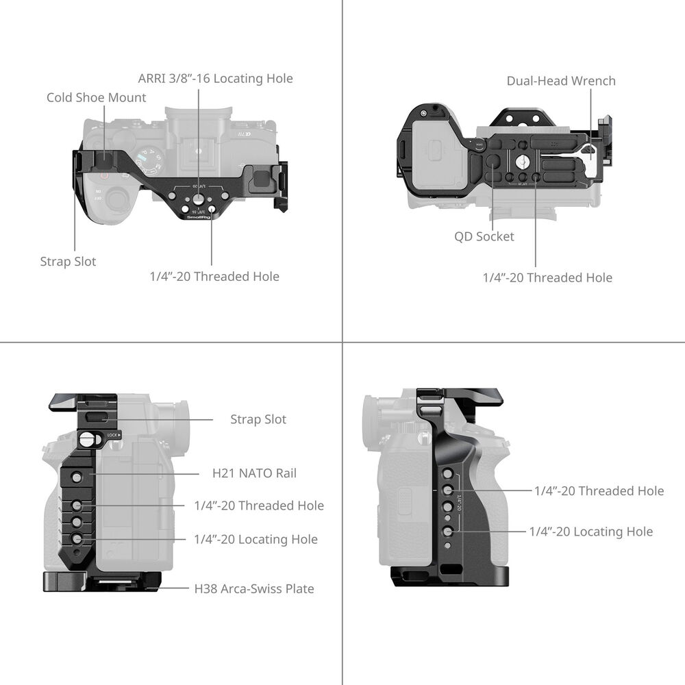 SmallRig Full Camera Cage for Sony A7RM5 / A7M4 / A7S3 / A1 / A7RM4/ 7M5 3667C | Chính Hãng - Ảnh 3
