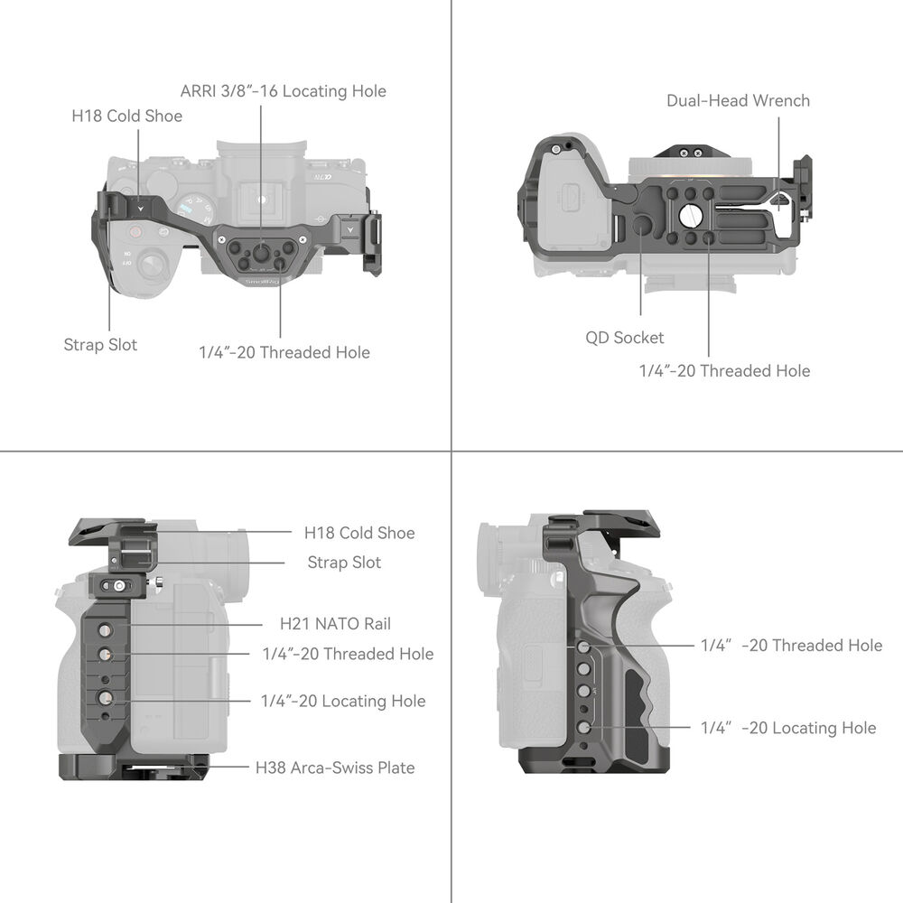 SmallRig HawkLock Quick Release Cage for Sony A7RM5 / A7M4 / A7SM3 / A1 / A7RM4 4481 | Chính Hãng - Ảnh 3