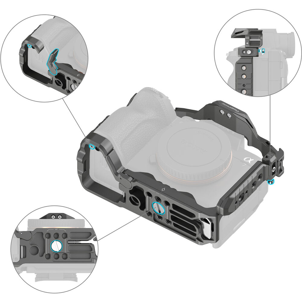 SmallRig HawkLock Quick Release Cage for Sony A7RM5 / A7M4 / A7SM3 / A1 / A7RM4 4481 | Chính Hãng - Ảnh 4
